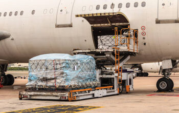 Airline loanding cargo.